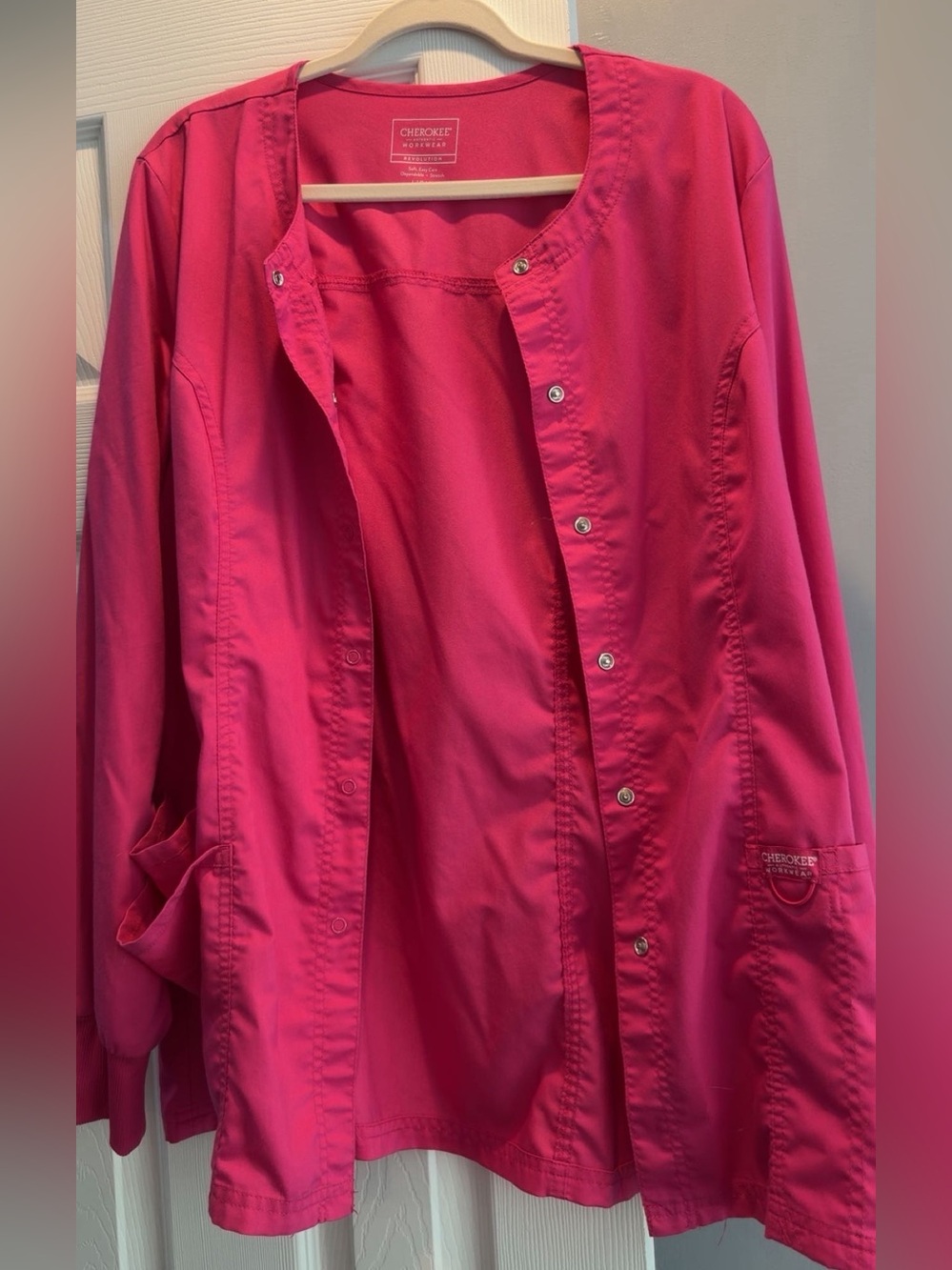 Cherokee Hot Pink Women's Snap-Front Utility Jacket